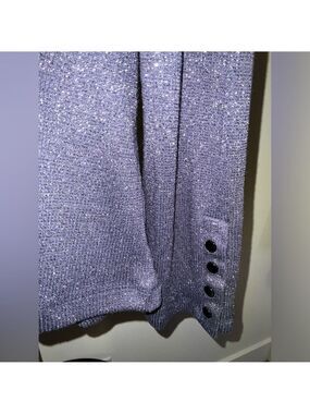 Violets & Roses long sleeve shimmer top in midnight blue (almost black)- NWT -XL